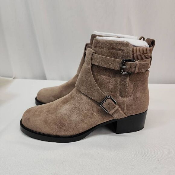 NYDJ Women's Size 11 Parvani Tan Ankle Booties Buckels Suede New - Picture 6 of 11